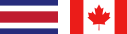 Drapeaux du Costa Rica et du Canada